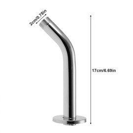 6 Inch Shower Arm Thick Stainless Steel Tube with Round Top Shower Accessories Universal Shower Head Arm Replacement Polished Chrome with Flange for Bathroom Ceiling Shower Head