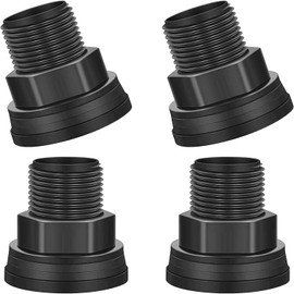 SAHENITEANA 4Pcs PVC Bulkhead Fitting, Double Threaded Bulkhead Water Tank Connector Bulkhead Fitting for Rain Barrels Water Tank Pond Aquarium Black 3/4 Inch Male 1/2 Inch Female (Black)