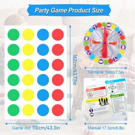 KHDULQ Twisting Games, Balance Floor Game Pad, Floor Game with Play Mat, Funny Games for Family Interaction, Twisting Play Mat, Team Game, Party Games