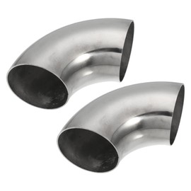X AUTOHAUX 2pcs OD 2.75 Inch 90 Degree 1.5mm Thickness Mandrel Bend Elbow SS304 Stainless Steel Bend Tube Exhaust Elbow Pipe for Car Modified Exhaust System