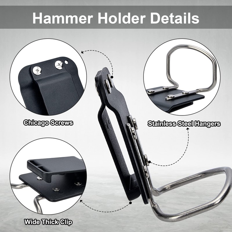 Heavaluefit HammerCatcher-Hammer Holder for Tool Belt, Quick Response Hammer Holster,