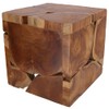 GURU SHOP Decorative Cube Made of Root Wood, Light Object,