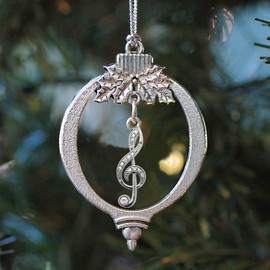 Inspired Silver - Musical Note Silver Christmas Ornament - Unique Charm Christmas Tree Ornament - Holiday Hanging Decoration