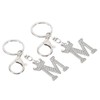 [PATIKIL] Initial Letter Keychain 2pcs Letter M Crown Desert Charm