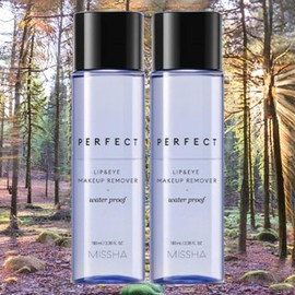 Missha Waterproof Remover Lip Eye Remover Eye Area Cleanser Perfect Makeup Waterproof Lip and Eye Remover 2pcs 100ml / 미샤 워터프루프 리무버 립아이리무버 눈가 전용 클렌저 퍼펙트 메이크업 워터프루프 립 앤 아이 리무버 2개 100ml