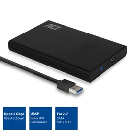 ACT 2.5 Inch Hard Drive Enclosure External SATA HDD/SSD 9.5mm USB 3.1 Support UASP Tool-Free Enclosure - AC1215