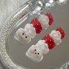 (3+1) Red Apple Handmade Nail Tips - Round / (3+1)