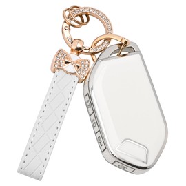 TECARATE for kia Key Fob Cover - 5 Button Soft TPU Key Case Protection Fit for Kia Telluride (2023-2025), Sorento, K5 GT-Line, EV5 Smart Remote Key(White)