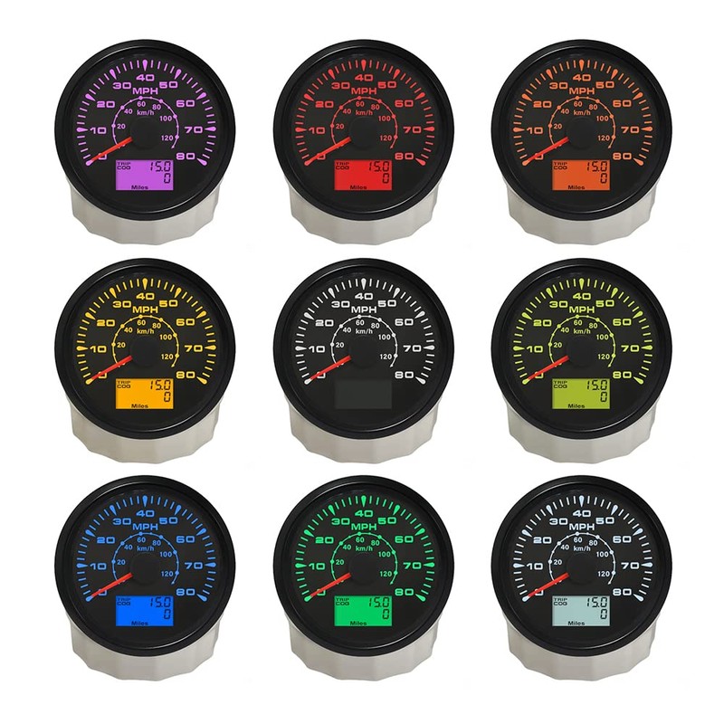 ELING Car Motorcycle Boat GPS Speedometer Odometer 0-80MPH 0-120KM/H ATV