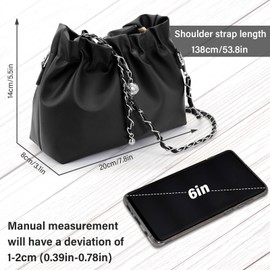 AfitLulu Crossbody Bag Women's PU Leather Shoulder Bag Women's Waterproof Handbag Women's Sling Bag with Adjustable and Removable Shoulder Strap for Parties, Shopping and Concerts, black, S
