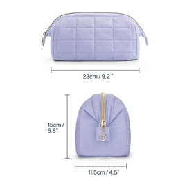 Milageto Cosmetic Bag Makeup Storage Bag Cosmetic Organizer Pouch Gifts Wash Bag Waterproof for Camping Business Trip Dating Vacation, Purple