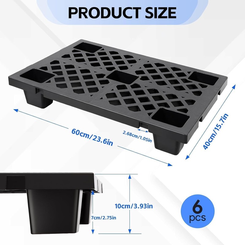 8PCS 23.6x15.7x3.9 in Plastic Pallets