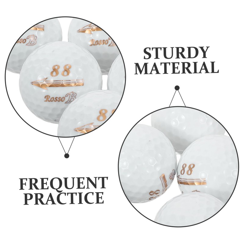 BESPORTBLE 6pcs Rubber Golf Practice Balls Realistic Feel for Training