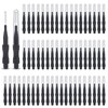 60 Pcs Micro Eyebrow Brush with Cap Brow Lamination Brush Mascara Brush Eyelash Spoolie Brush Tool for Lash Filler, Lifting Extension - Black
