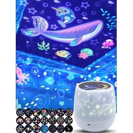 21 Types of Projection Film, Planetarium, Home Use, Genuine, Popular for Kids, Popular, Star, Moon, Whale, Sea Projector, Night Light, Bedside Lamp, Nursing Light, 360° Rotation, Light Color