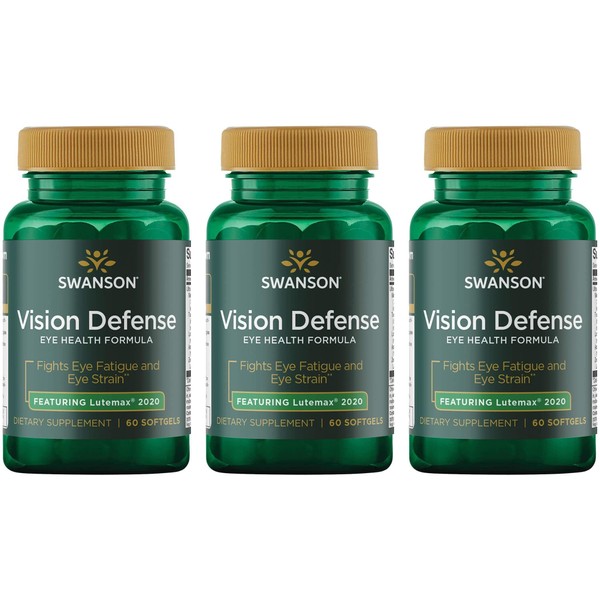 Swanson Vision Defense Antioxidant Vision Health Supplement Lutein Zeaxanthin Astaxanthin Broccoli Extract Bilberry Extract 60 Softgels Sgels