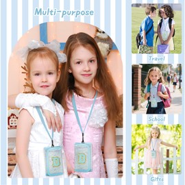 OYLOLA Kids Wallet Initial Little Girls Wallet Cute Birthday Gifts for Girls Toddler Girl Gifts Preppy Trendy Stuff for Girl, Blue, D