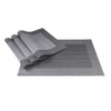 Createshao PVC Silver Rectangular Teslin Placemat Frame Placemats Table Mat