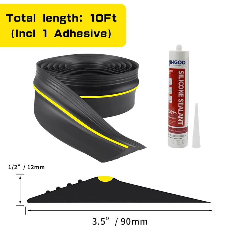 Universal Garage Door Bottom Threshold Seal Rubber Strip with Adhesives,