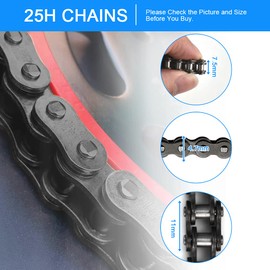 XAVSWRDE 158 Drive Chain Motorcycle 25h Bike Chain Link Chain Pocket Bike Chain for Pocket Bikes 47 cc / 49 cc Quad Vehicles 2 Stroke Engines Mini Moto Pocket Bike