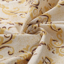 BESTRIPES Long Fabric Shower Curtain, Burgundy Wine and Gold Yellow Boho Paisley Damask Print Shower Curtains for Bathroom, Waterproof Bathroom Curtains, 72" W x 78" H