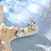 Starfish Shell Earrings 925 Sterling Silver Shell Starfish Asymmetric Stud