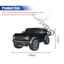 UHANBUT Bronco Car Keychain, Car Fob Cover Cool Mods Accessories, 4-Door Auto Key Fob Holder Compatible with Bronco 2021 2022 2023 (Black)