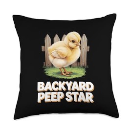 Baby Chicks in Backyards Coops Gardens Eggs Farm Rural Life Throw Pillow