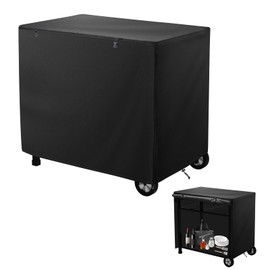 Mordx Waterproof Table Cover for Dining Trolley Patio Grill Trolley Pizza Oven Table Cover Oxford Polyester Windproof Adjustable Drawstring 420D Antiaging 104 x 84 x 62 cm