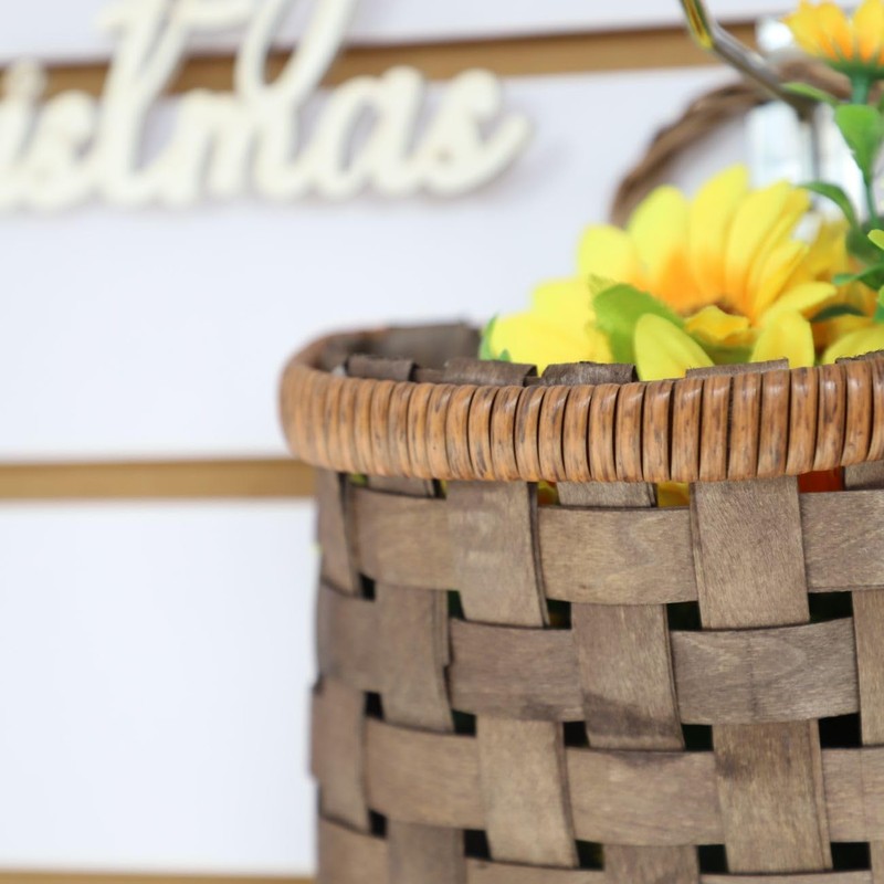 SHCMSADO Bamboo Storage Basket for Wall Woven Mounted Basket for