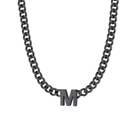 M Initial Necklace Letter Chain Stainless Steel Necklace Letter M Necklace