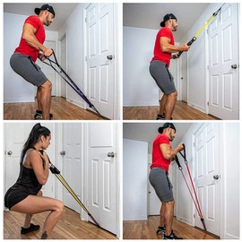 Bandas de resistencia de anclaje de puerta, se adapta a cualquier puerta, correa de puerta resistente, accesorio de equipo de fitness para el hogar y el gimnasio (2 unidades)