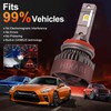 HIKARI WINGS H11 Foglight, 60000LM Pure White 6000K LED Bulbs,