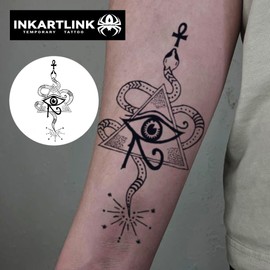 Eye Of Horus Semi Permanent Tattoo Set, 2 Sheets, Matte Finish