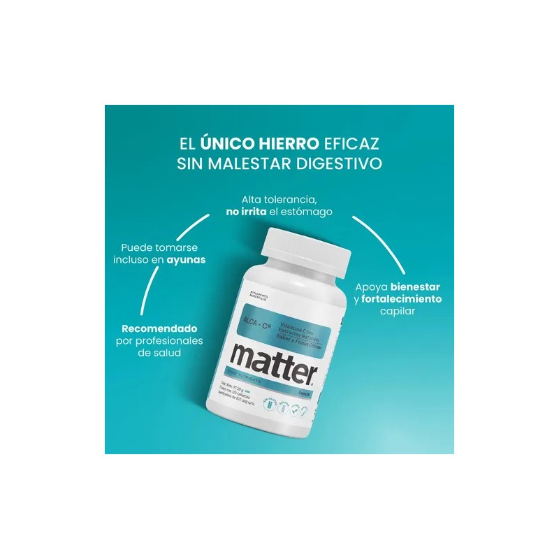 Matter Alca-C, Vitamina C, Apoyo Antioxidante, Fórmula Alcalina Sin Azúcar,