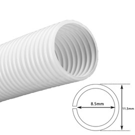 White - 30Feet Split Wire Loom Tubing 5/16" Polyethylene Corrugated Flexible Conduit, Use for Protect Delicate Cabling and Cable Management Protection Corrugated Tube