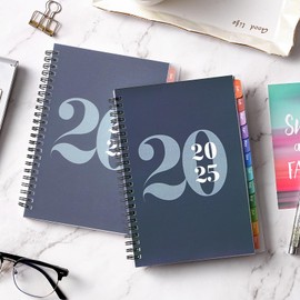 2025 Planner - Planner 2025, Jan. 2025 - Dec. 2025, 8.4" x 6.3", 2025 Planner Weekly and Monthly with Tabs, Thick Paper and Waterproof PP Cover - Blue