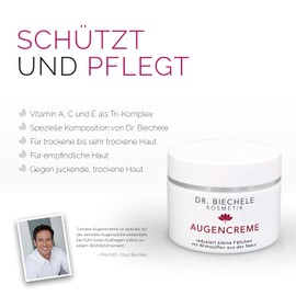 Dr. Biechele Anti-Age Eye Cream - 50 ml Moisturising Cream for Men and Women - Protection Against Ageing & Wrinkles - Anti-Wrinkle Cream for Eyes with Avocado and Almond Oil