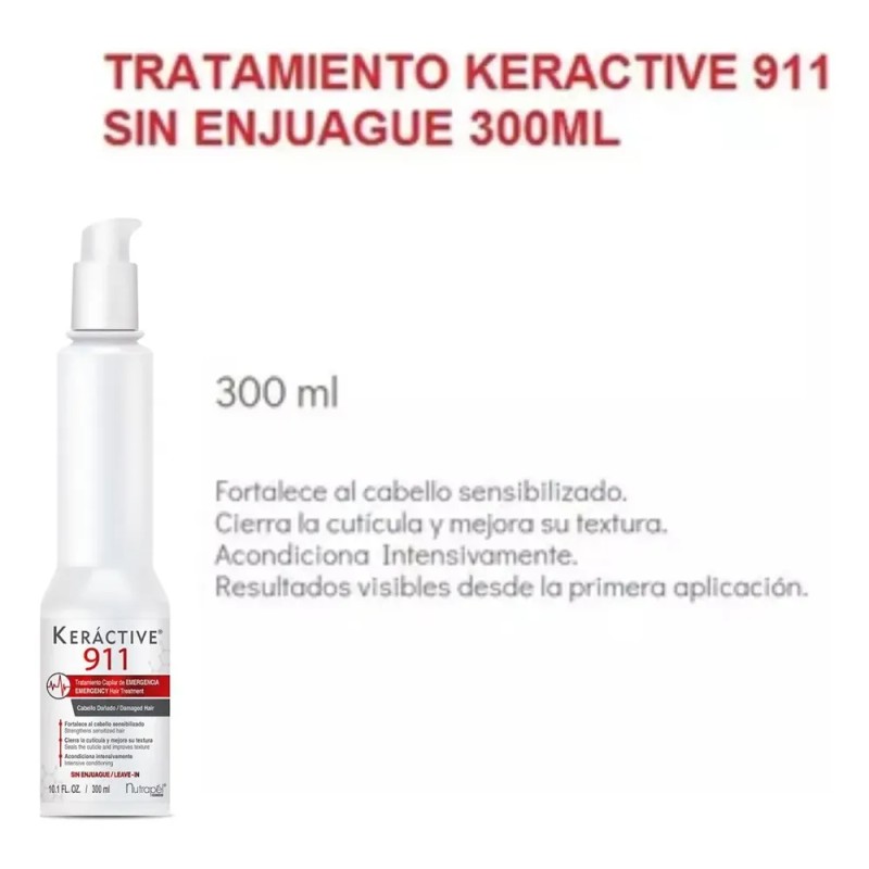 4 Keractive 911 Tratamiento Capilar Emergencia Sin Enjuague