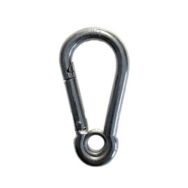 Stainless Steel 316 Spring Hook with Eyelet Carabiner 1/4" Marine Grade