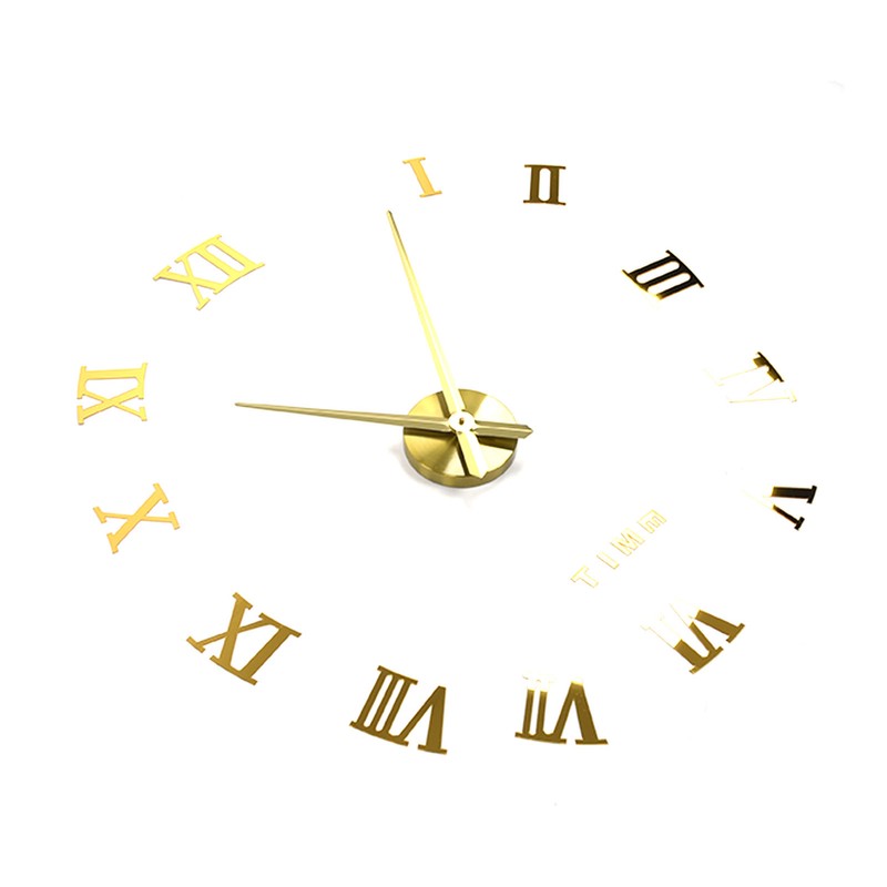 DIY Wall Clock Frameless Design Self Adhesive 3D Decorative Effect