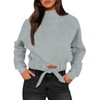 Fisoew Women's Cropped Sweatshirts Casual Turtleneck Fleece Long Sleeve Tie