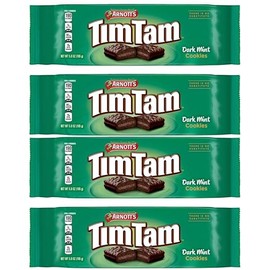 Tim Tam Delicious DARK MINT Biscuit Cookies (Pack of 4 x 165g EA) Aussie Made & Loved ...