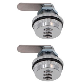 2 Pack ZONADAH Combination Cam Lock Password Coded Cabinet Drawer Lock 20mm Security Locks 3-Digit Password Security Padlock for Office Drawer Cabinet Toolbox Silver