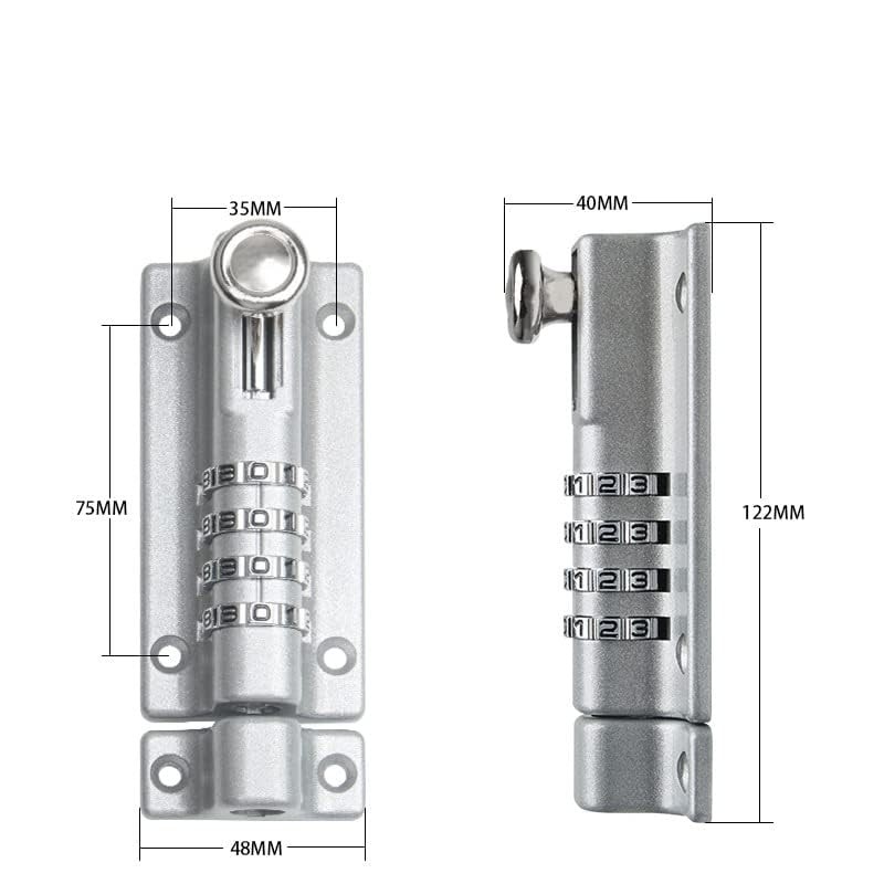 WANGCL Combination Locking Bolt 4 Digit Sliding Lockable Heavy Duty
