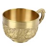 Brass Tea Cup Exquisite Embossed Patterns Retro European Small Coffee