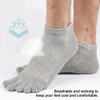 Men's Toe Socks, 5 Pairs Cotton No Show Low Cut