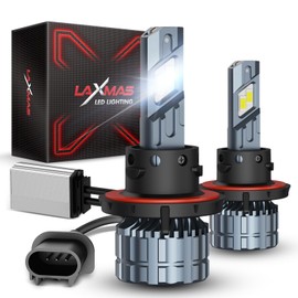 Laxmas H13 LED Bulbs, 28000LM Brighter, 9008 Fog Lights 6500K Cool White, Plug-N-Play IP68 Waterproof, Pack of 2