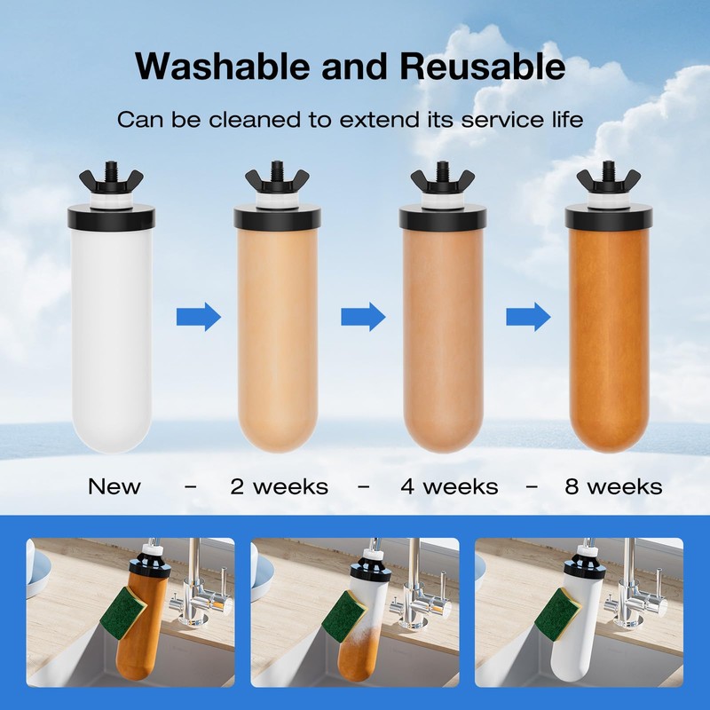 Purewell PF-4 Ceramic Purification Elements, Replacement Filters for ProOne® and