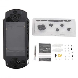 Game Console Replacement Case for Game Console with Buttons Set Compatible with PSP 1000 (Black)